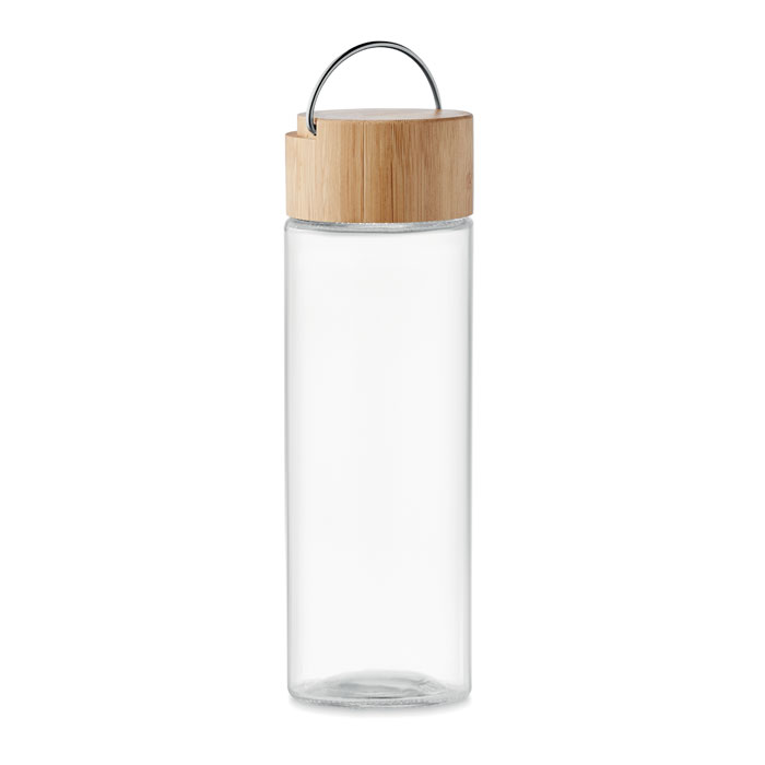 Glass Bottle 500Ml, Bamboo Lid
