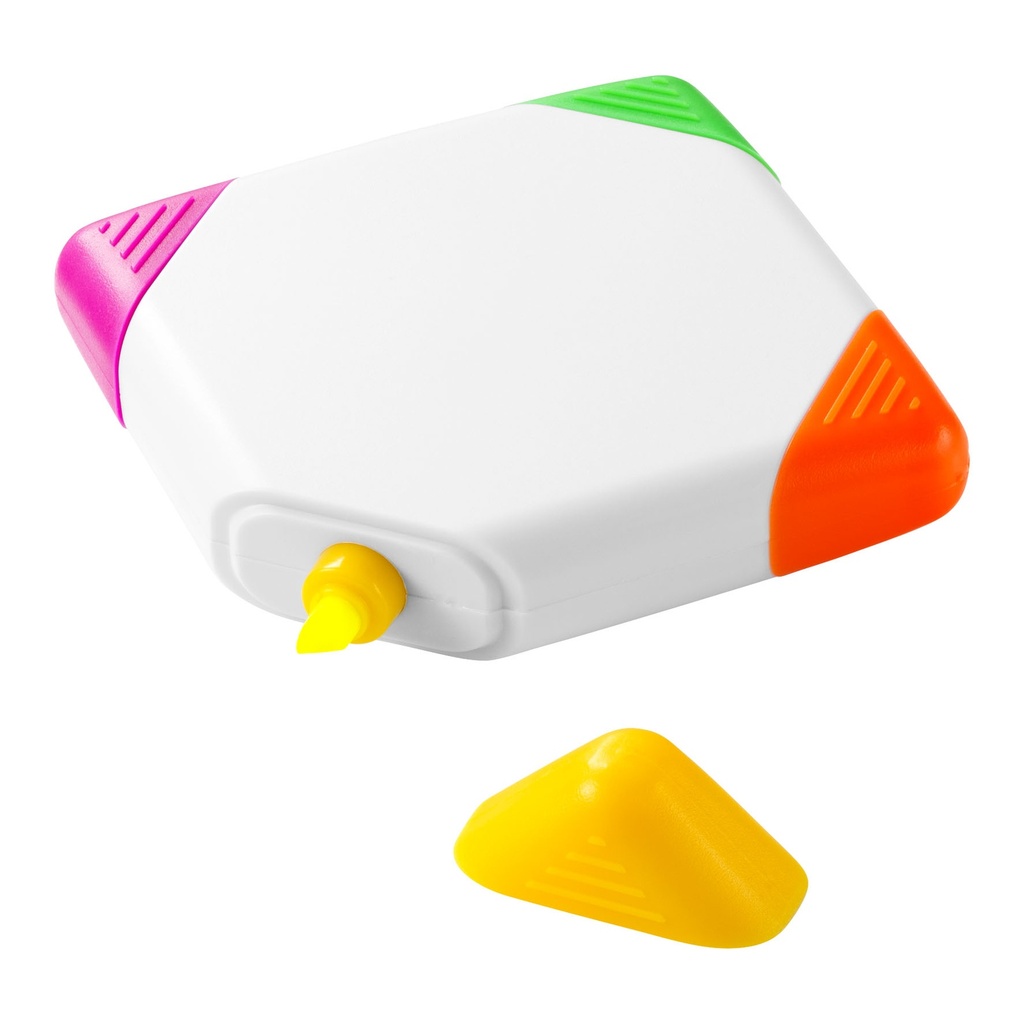 Trafalgar square-shaped 4-colour highlighter