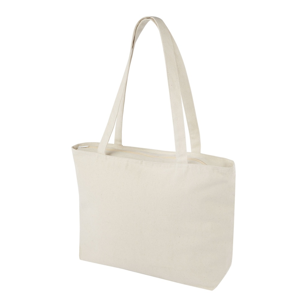 Ningbo 320 g/m² zippered cotton tote bag 15L