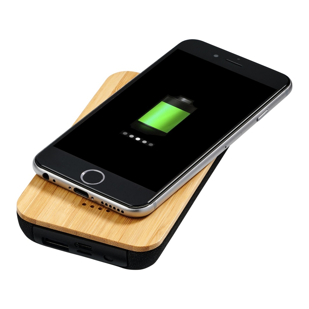 Future 6000 mAh bamboo/fabric wireless power bank