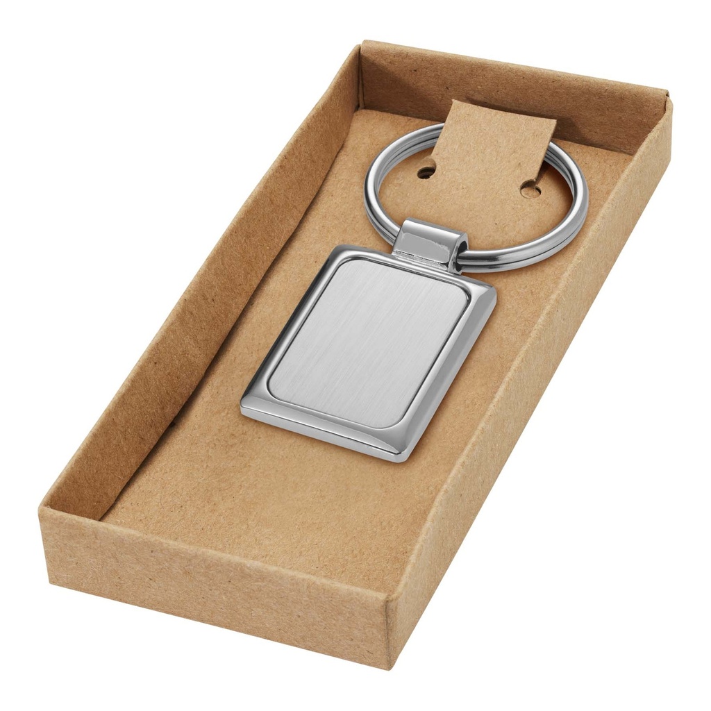 Sergio rectangular metal keychain