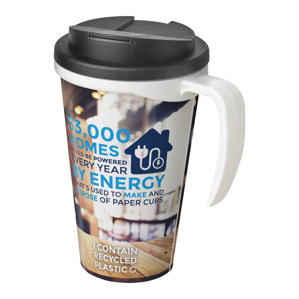 Brite-Americano® Grande 350 ml mug with spill-proof lid