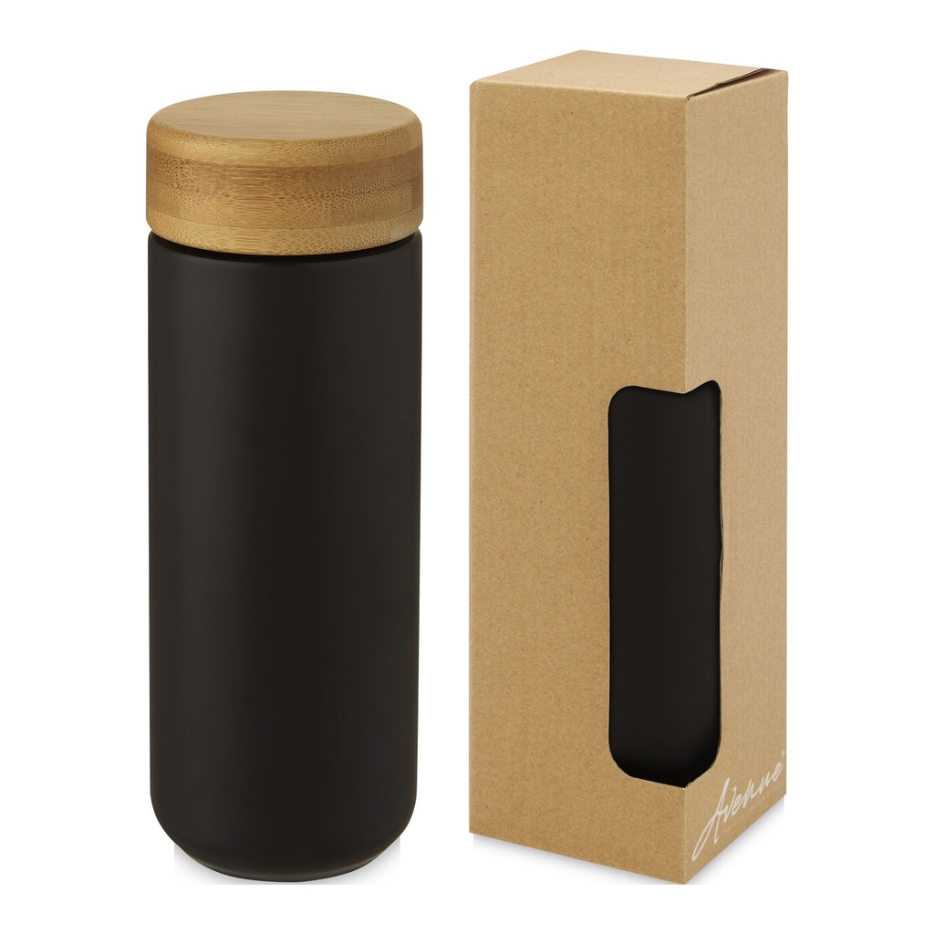 Lumi 300 ml ceramic tumbler with bamboo lid