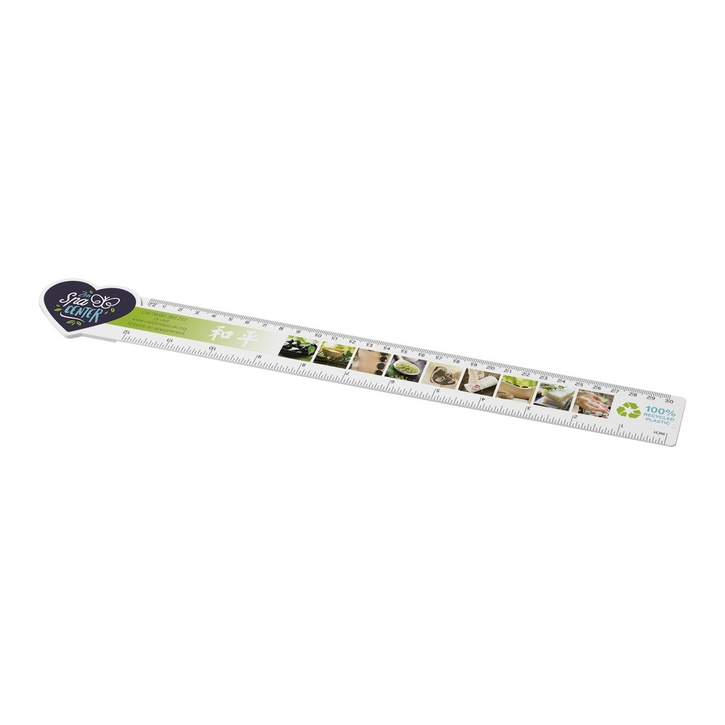 Tait 30cm heart-shaped recycled plastic ruler