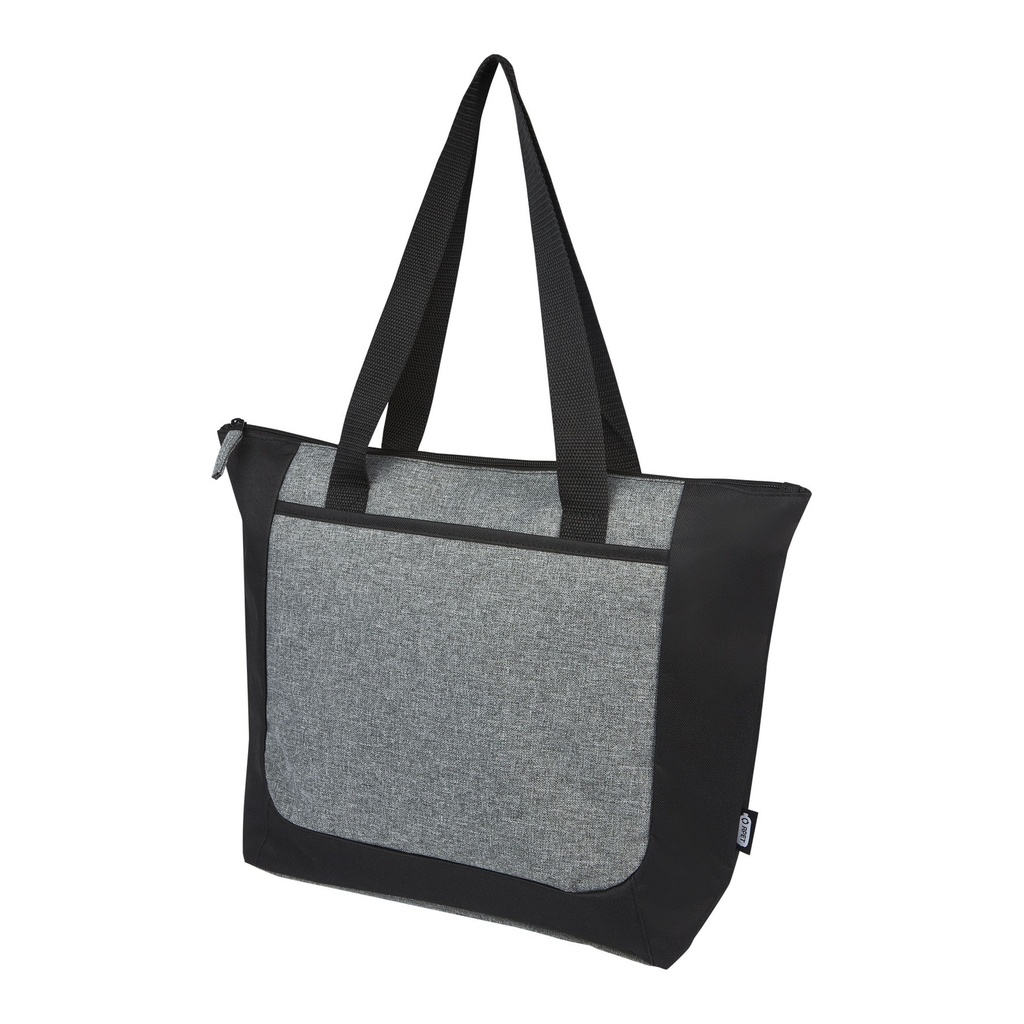 Reclaim GRS recycled two-tone zippered tote bag 15L