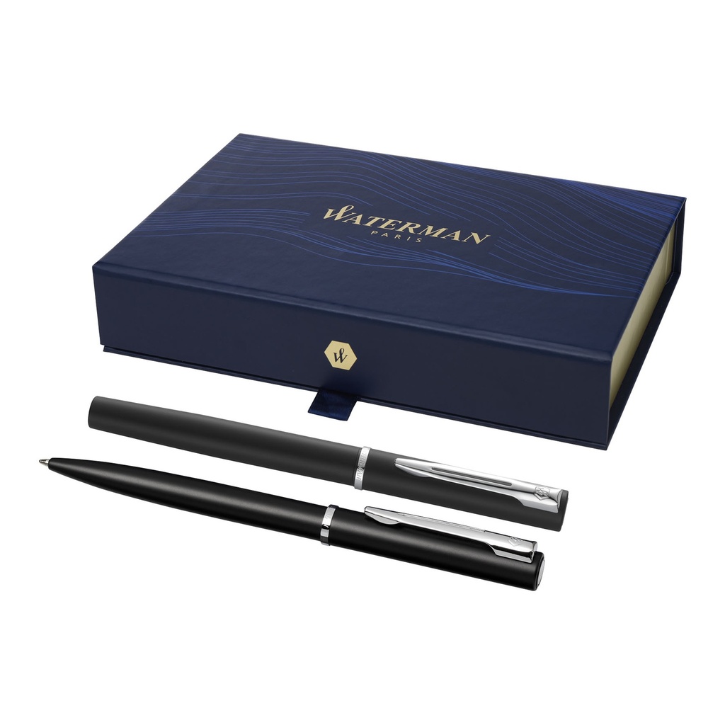 Waterman Allure rollerball and ballpoint pen set (black ink)
