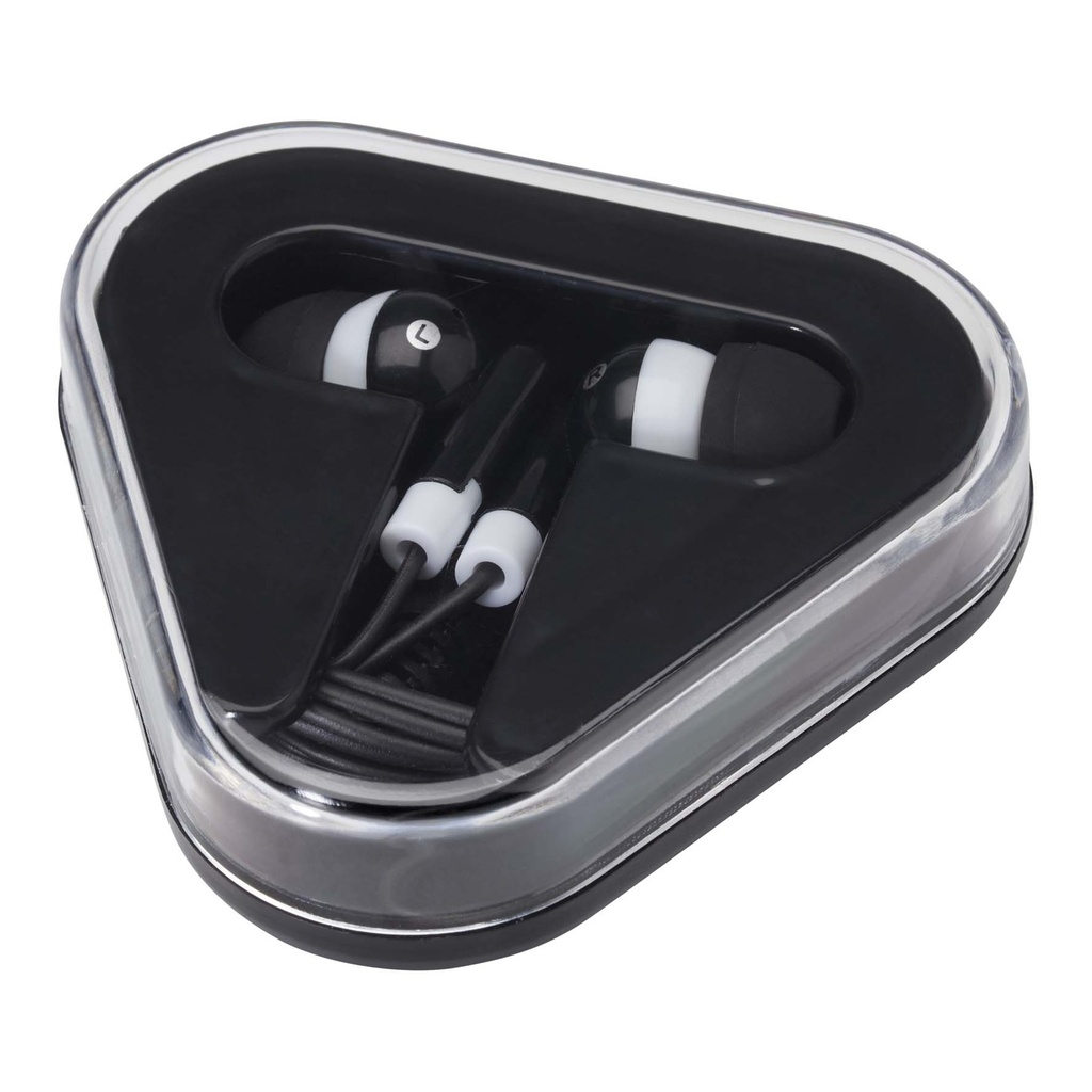 Rebel earbuds with recycled plastic storage box