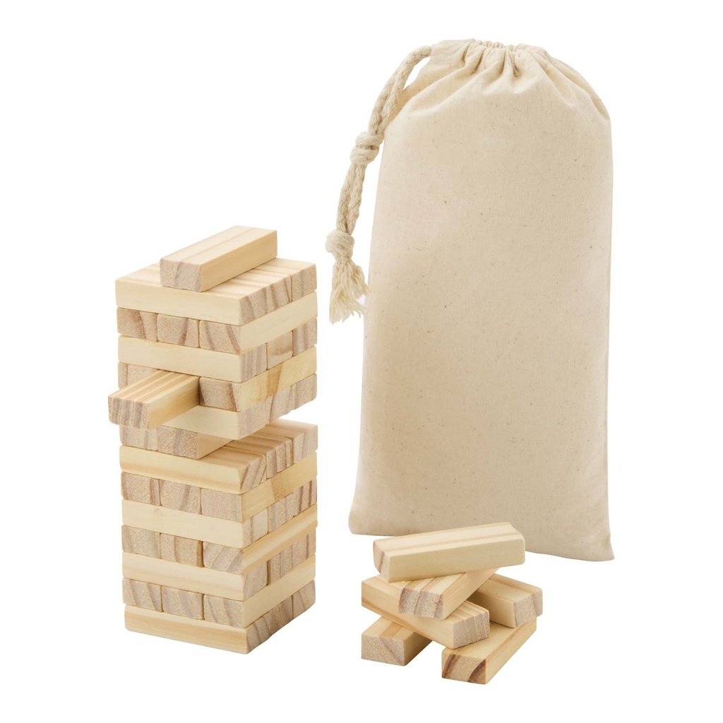 Jumble wooden toppling tower game