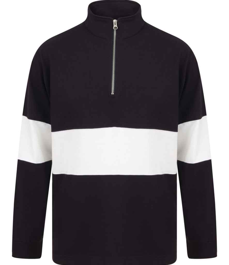 Front Row Panelled 1/4 Zip Neck Top
