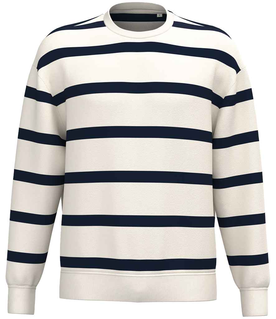 Native Spirit Unisex Striped Crew Neck Sweatshirt