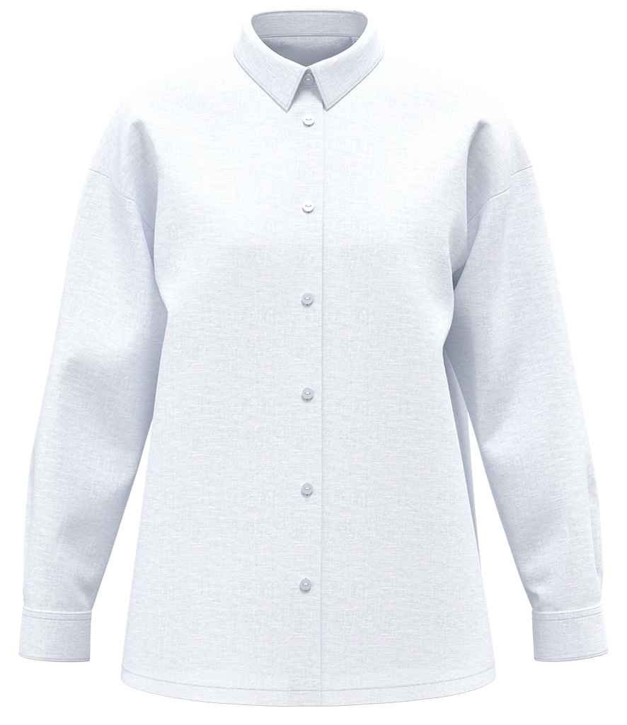 Spasso Ladies Long Sleeve Oversized Linen Shirt