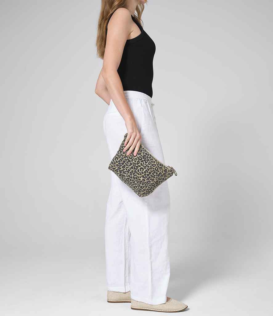 Westford Mill Leopard Print Canvas Accessory Bag