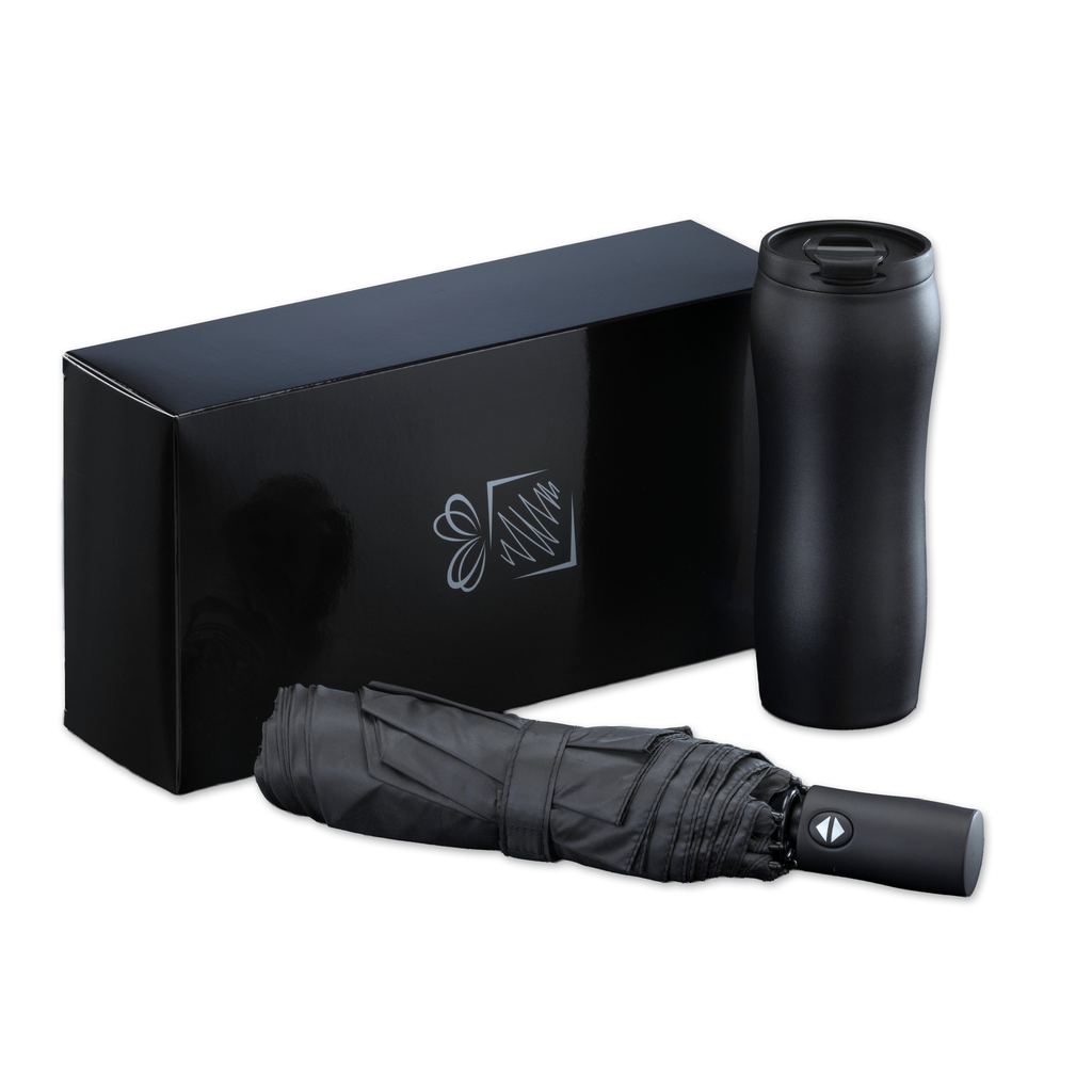 Primo Set: vacuum mug 400 ml & automatic umbrella