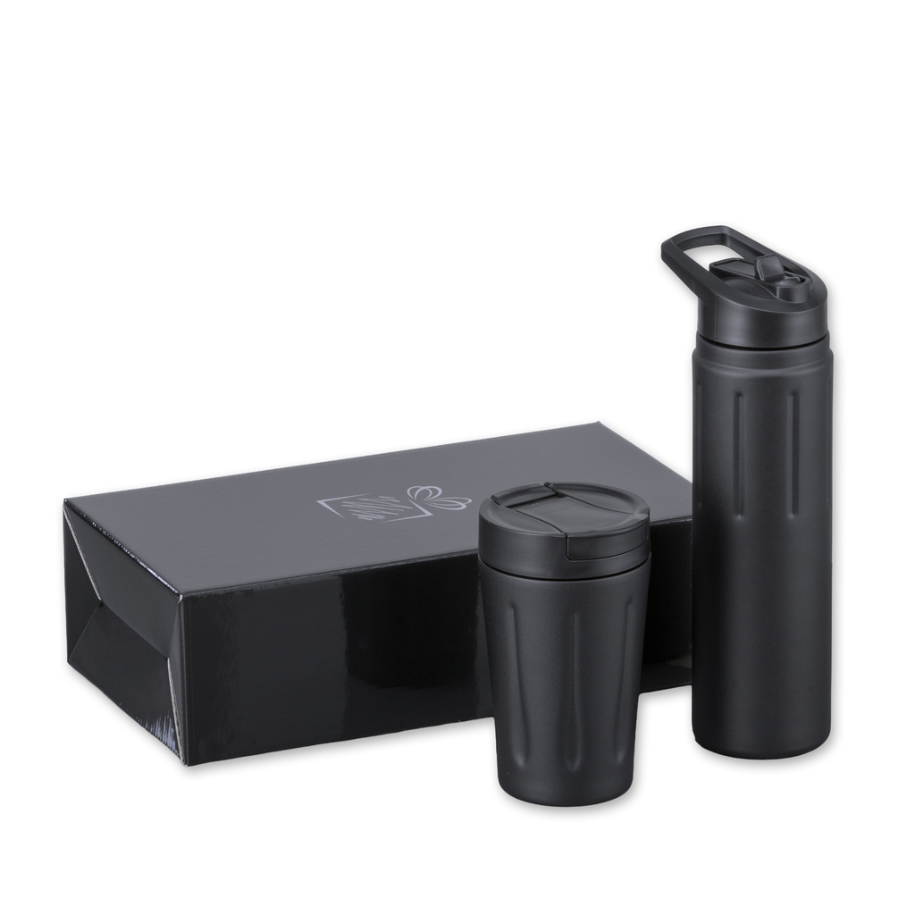 Scandic Drinking Set: thermal mug 350 ml & steel water bottle 750 ml