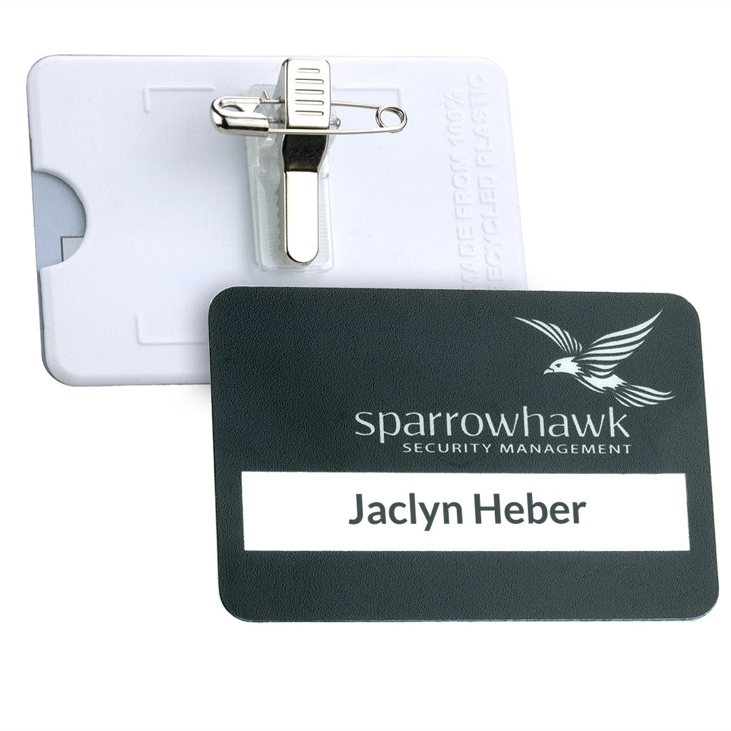 Matt Finish Reusable Name Badge 76mm x 51mm 12mm Window
