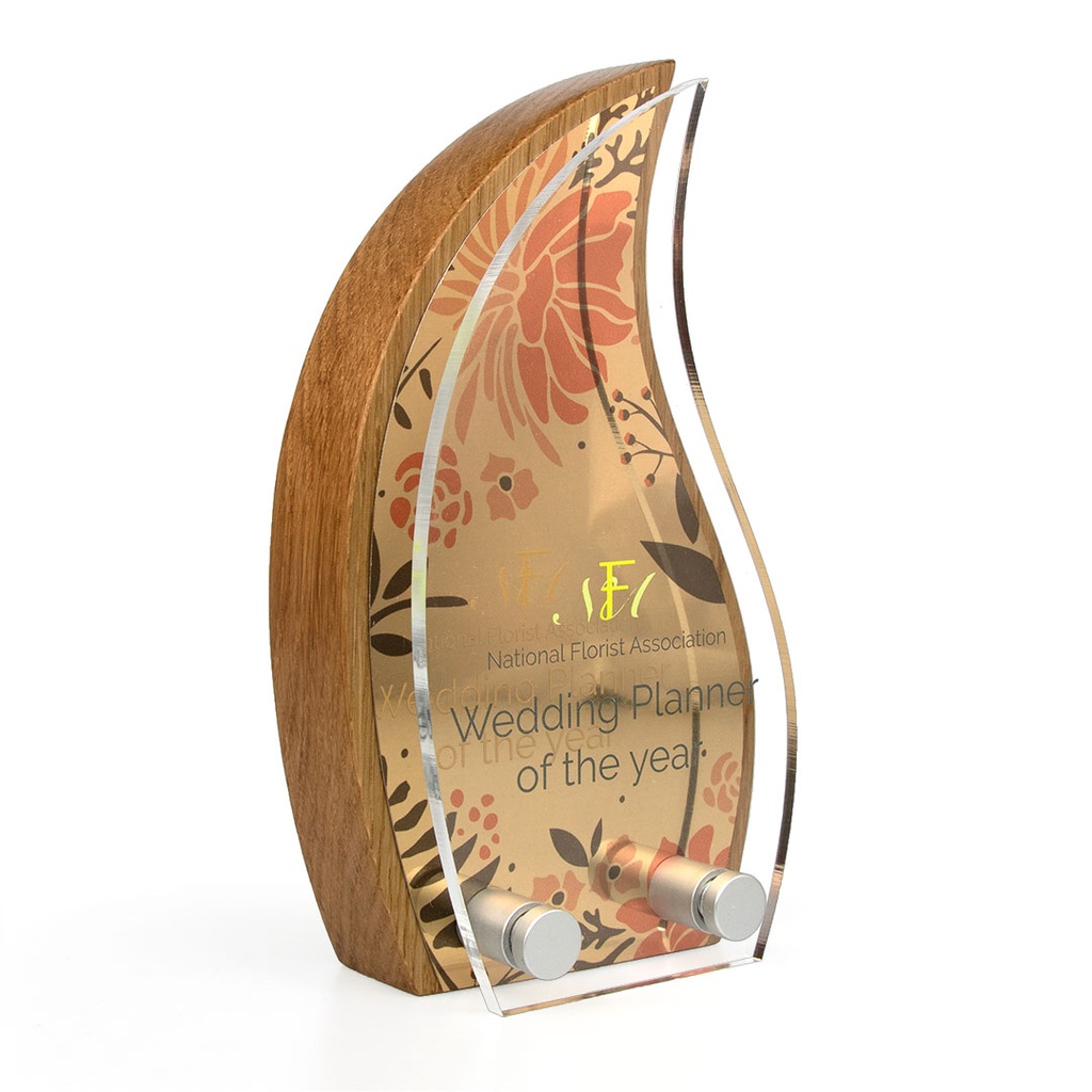 Flame Award 125mm x 225mm With Metal Plate & Acrylic Front