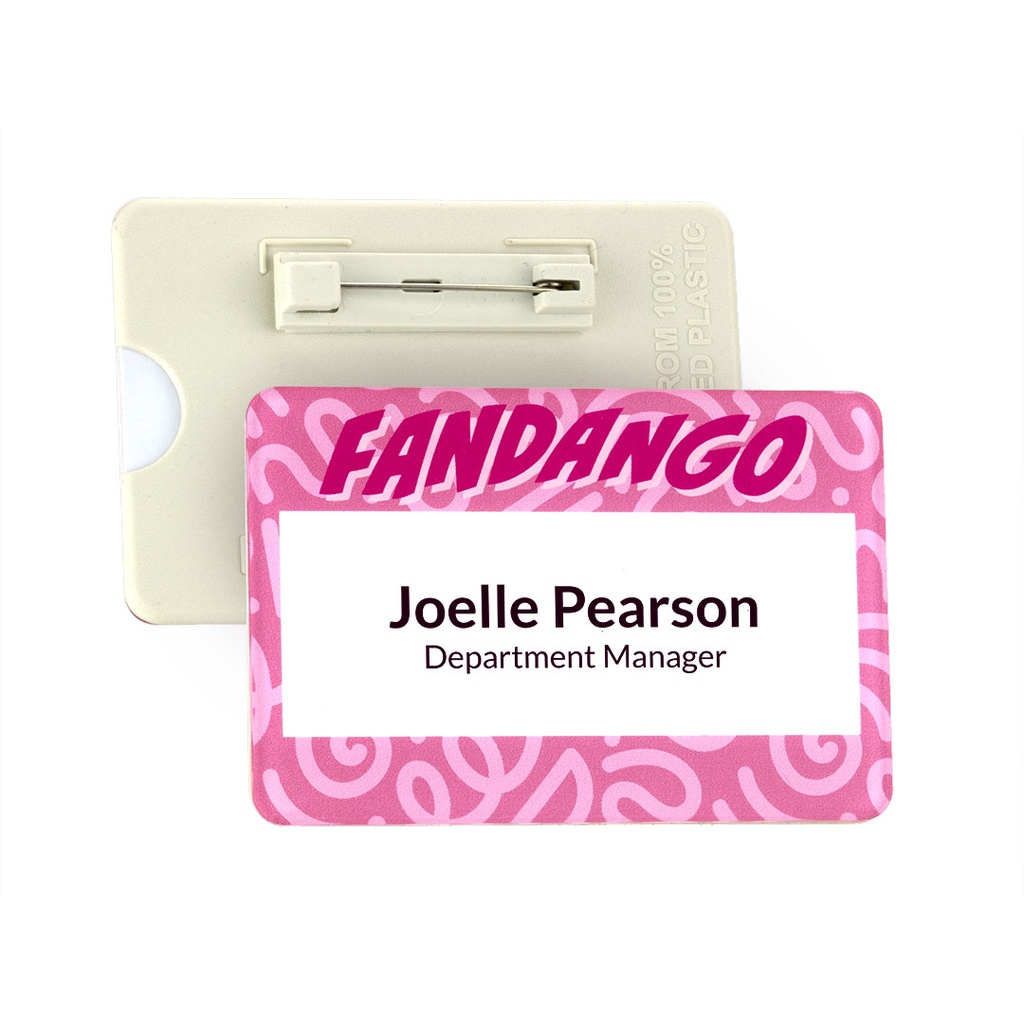 Gloss Finish Reusable Name Badge 76mm x 51mm With 26mm Window