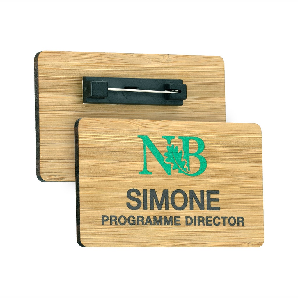 Bamboo Name Badge 73mm x 44mm