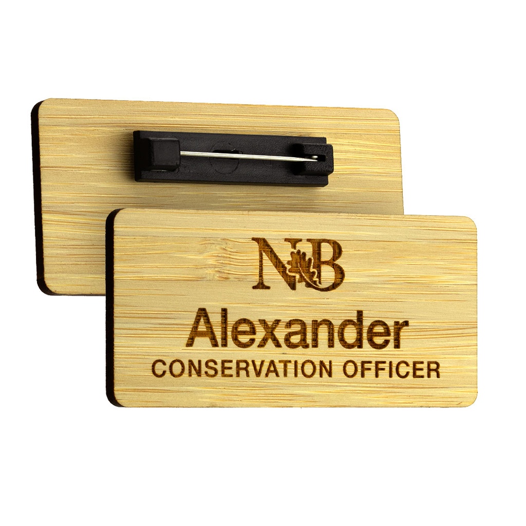 Bamboo Name Badge 73mm x 35mm