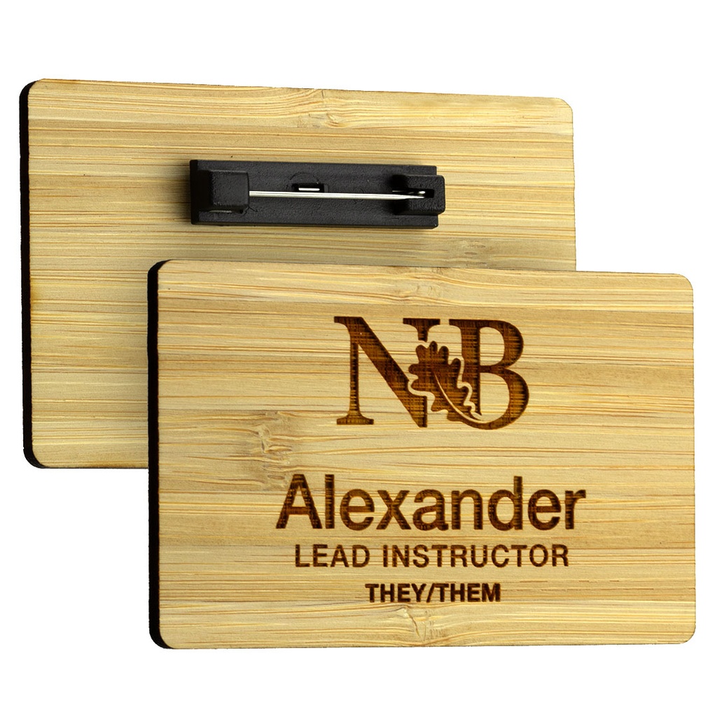 Bamboo Name Badge 86mm x 54mm