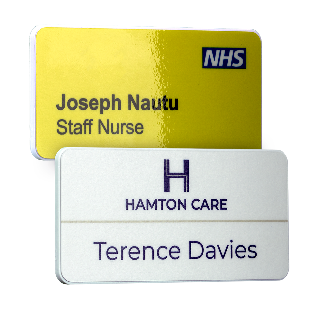Antimicrobial Plastic Name Badge 75mm x 38mm