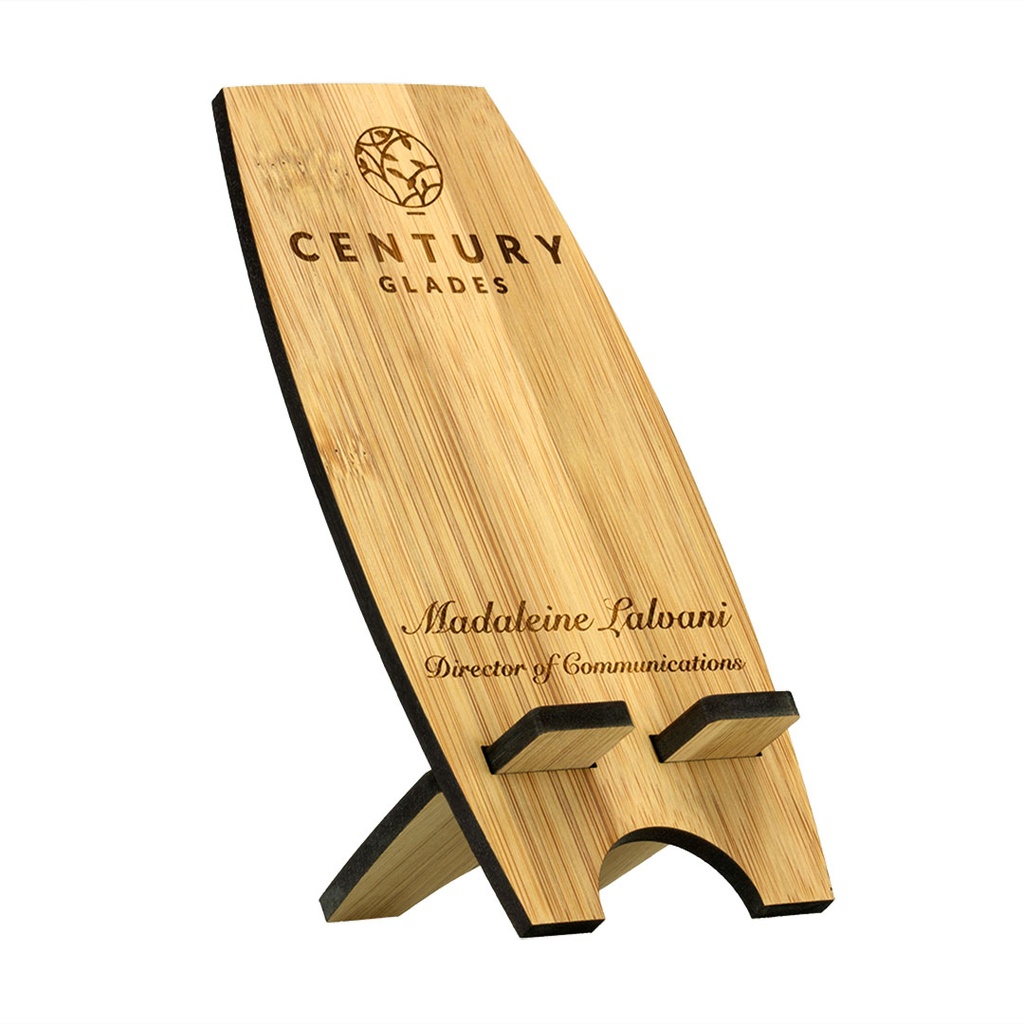 Bamboo Phone Stand Curved