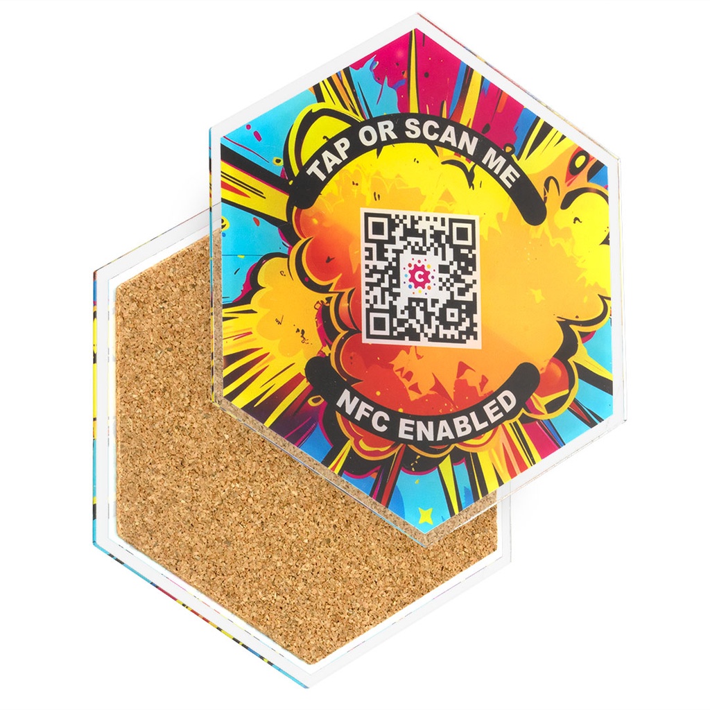 Recycled Acrylic NFC Coaster Hexagon