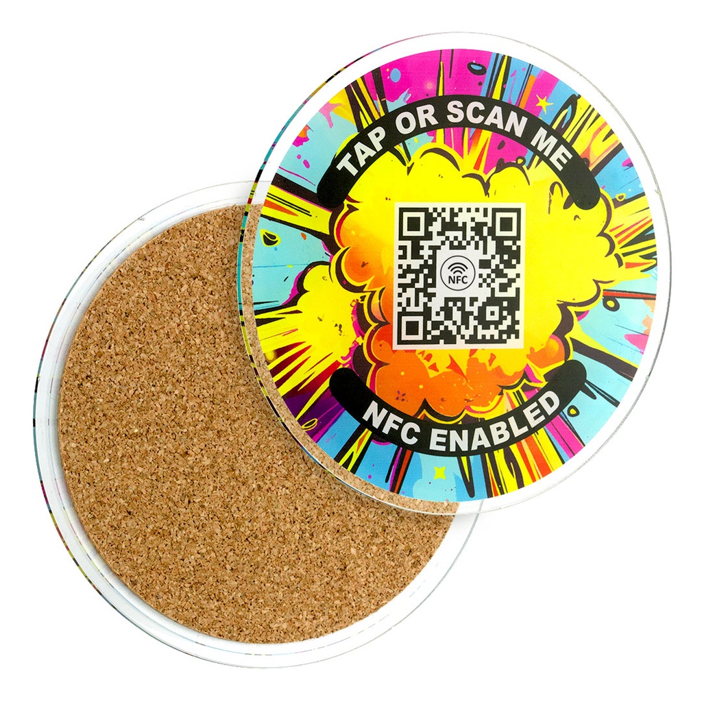 Recycled Acrylic NFC Coaster Round Medium