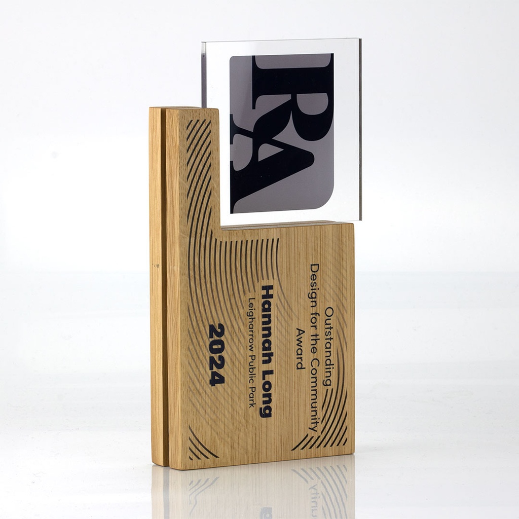 Oak Layered Acrylic Hovering Square Award