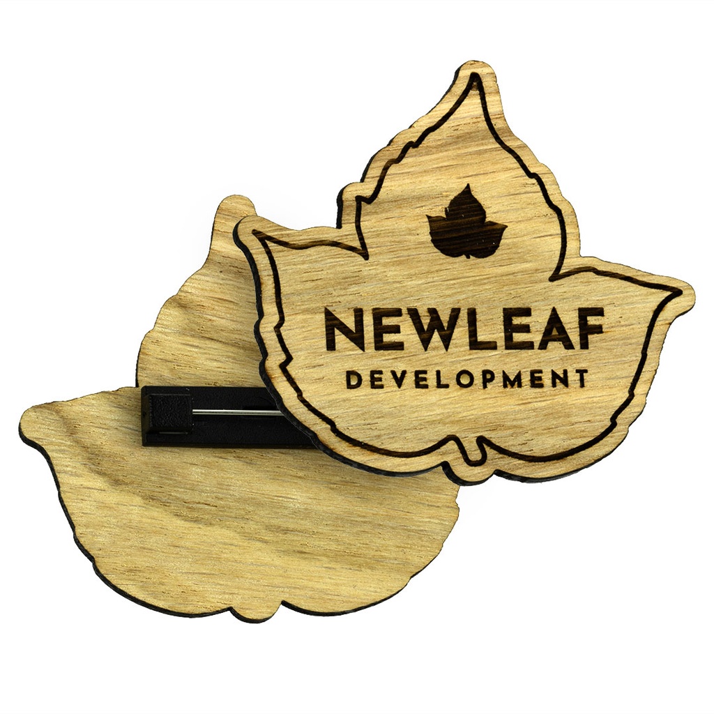 Oak Engraved Pin Badge Upto 70x70mm