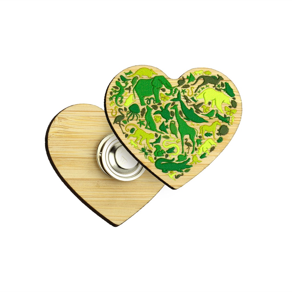 Bamboo Printed Pin Badge with Magnet Fitting Upto 50x50mm