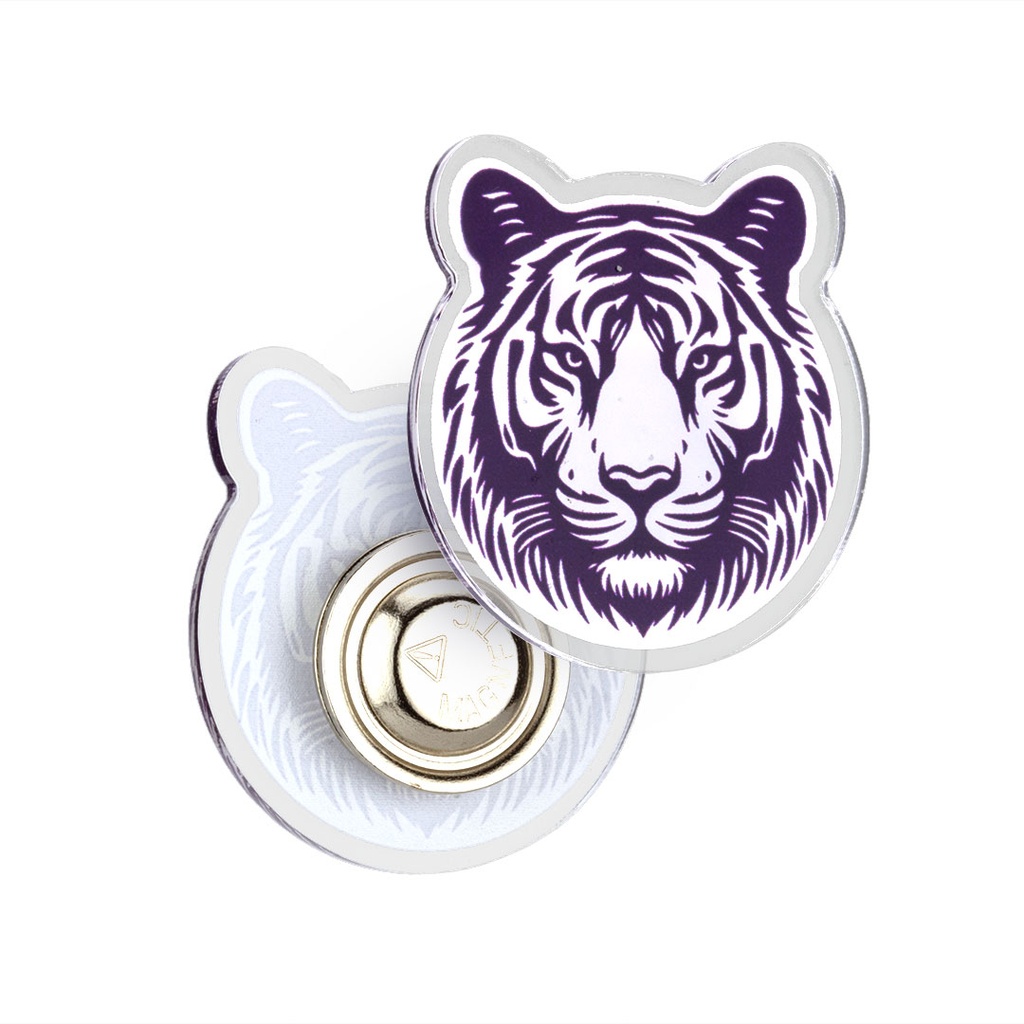 Recycled Acrylic Clutch Pin Badge with Magnet Fitting Upto 35x35mm