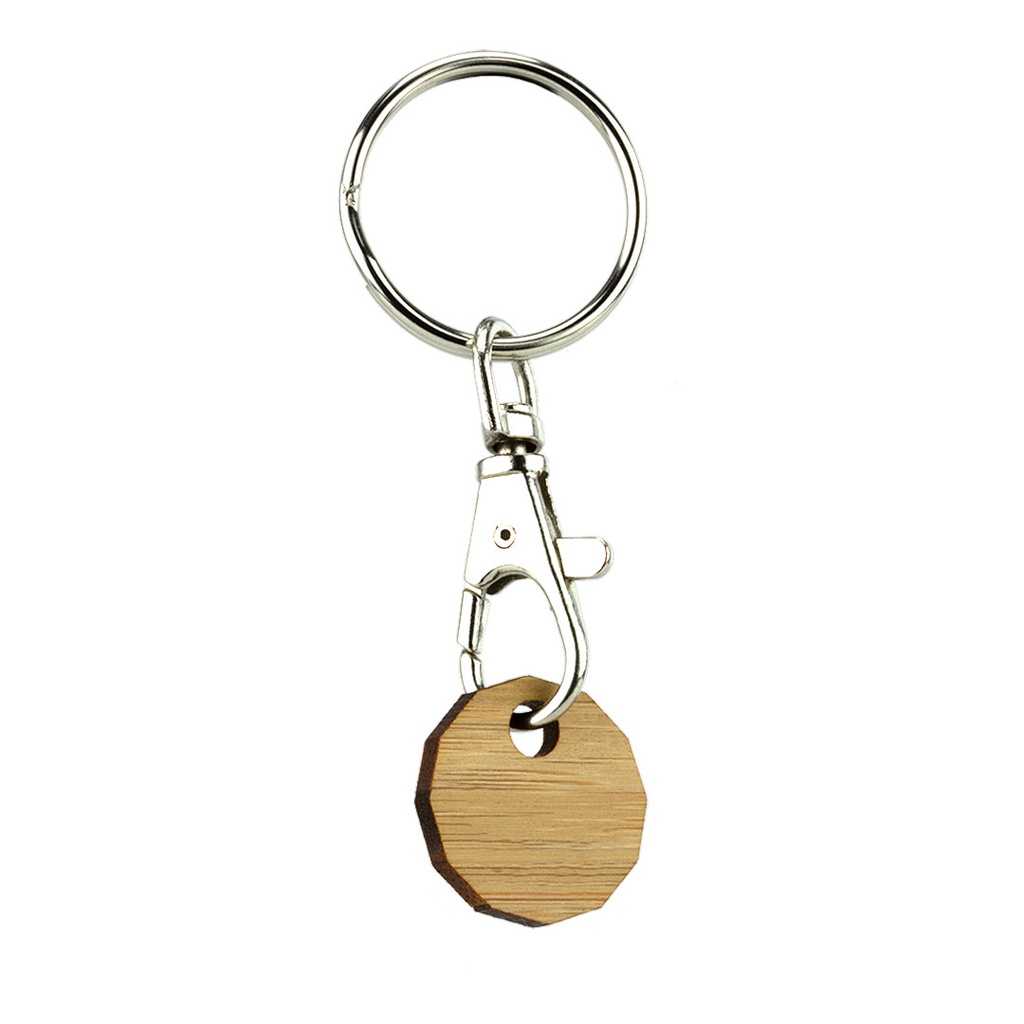 Plain Bamboo Trolley Coin Keyring