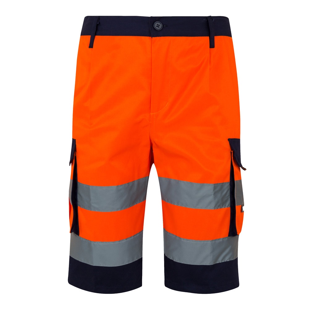 VL HADES. Two-tone multi-pocket Bermuda shorts (210g/m²), in cotton (20%) and polyester (80%)
