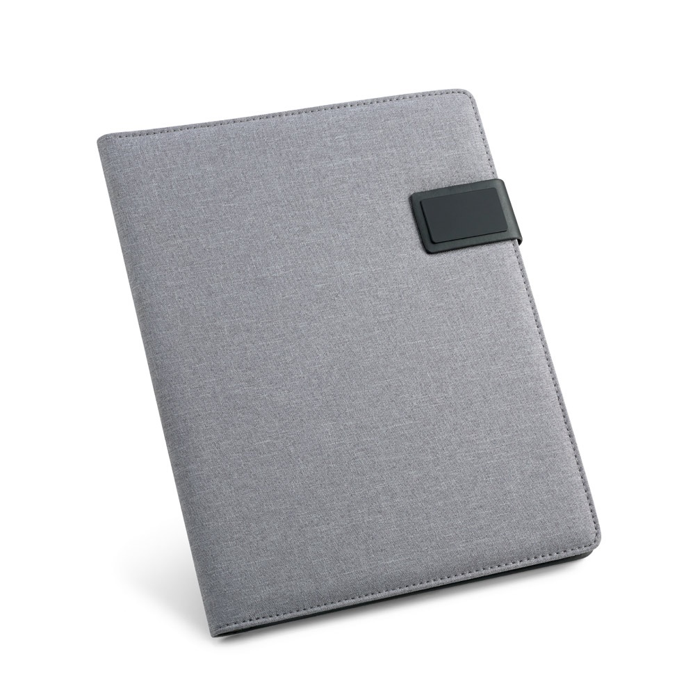 RIORDAN. A4 folder in imitation linen and PU with lined pages