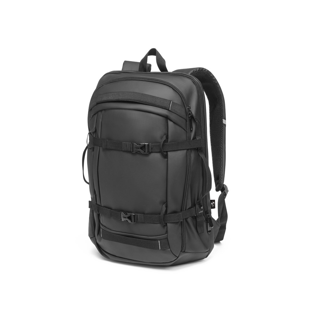 KAMPALA. Laptop backpack in 900D, high-density recycled polyester, with water-resistant coating and 210D recycled polyester lining 17'3"