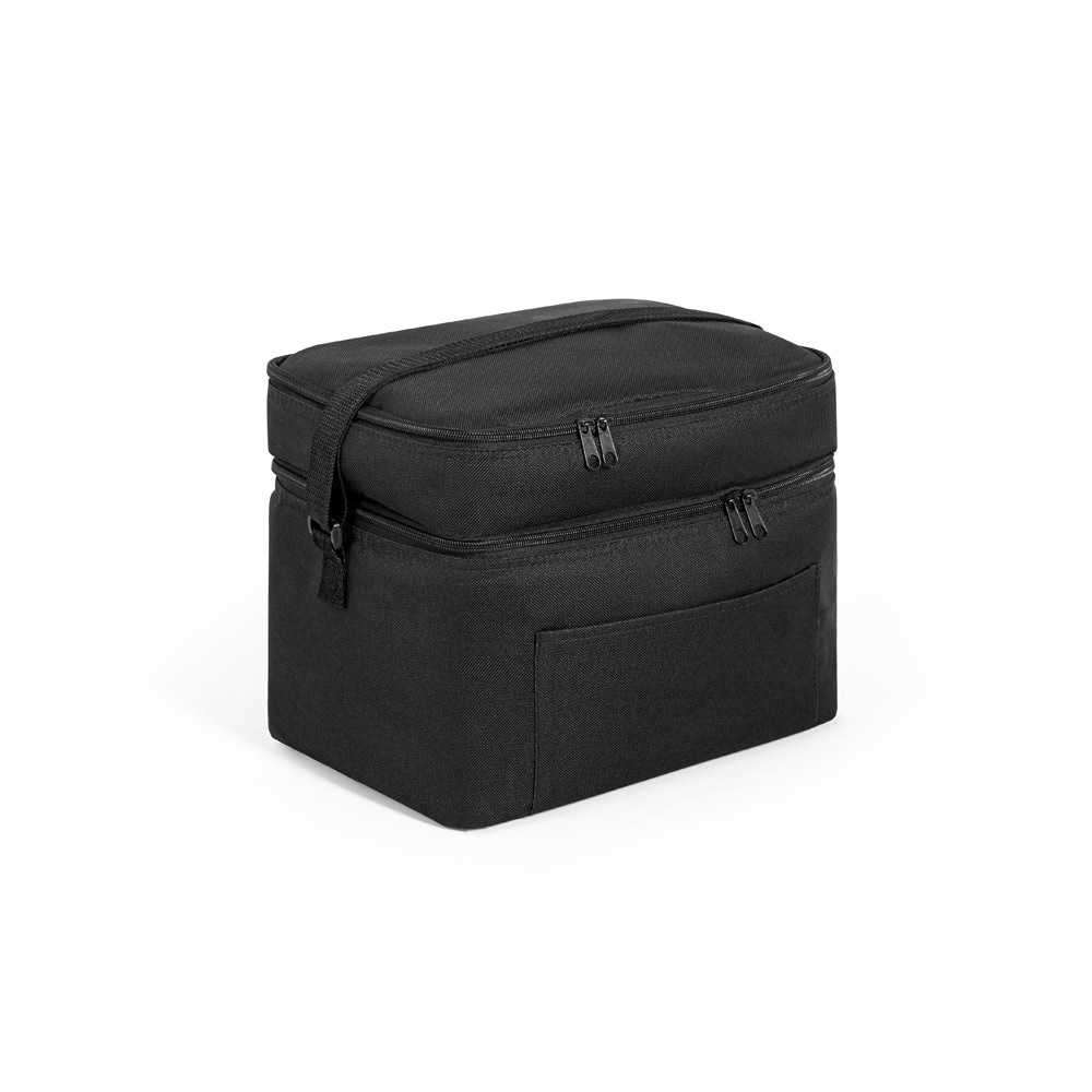 CANCUN LARGE. Thermal bag in 600D, recycled polyester, with adjustable webbing strap 14 L