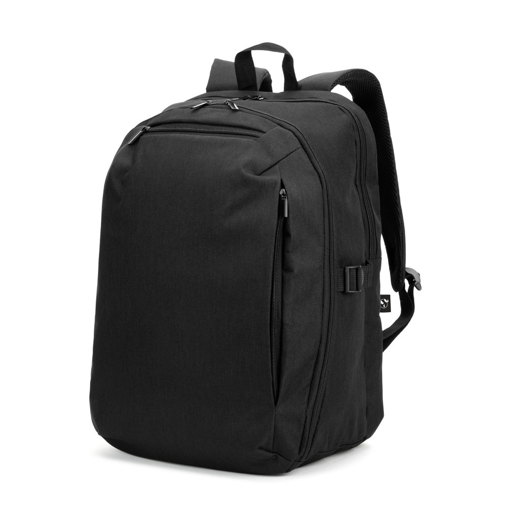 UDINE. Backpack with one full opening compartment in high density 300D recycled polyester 16"