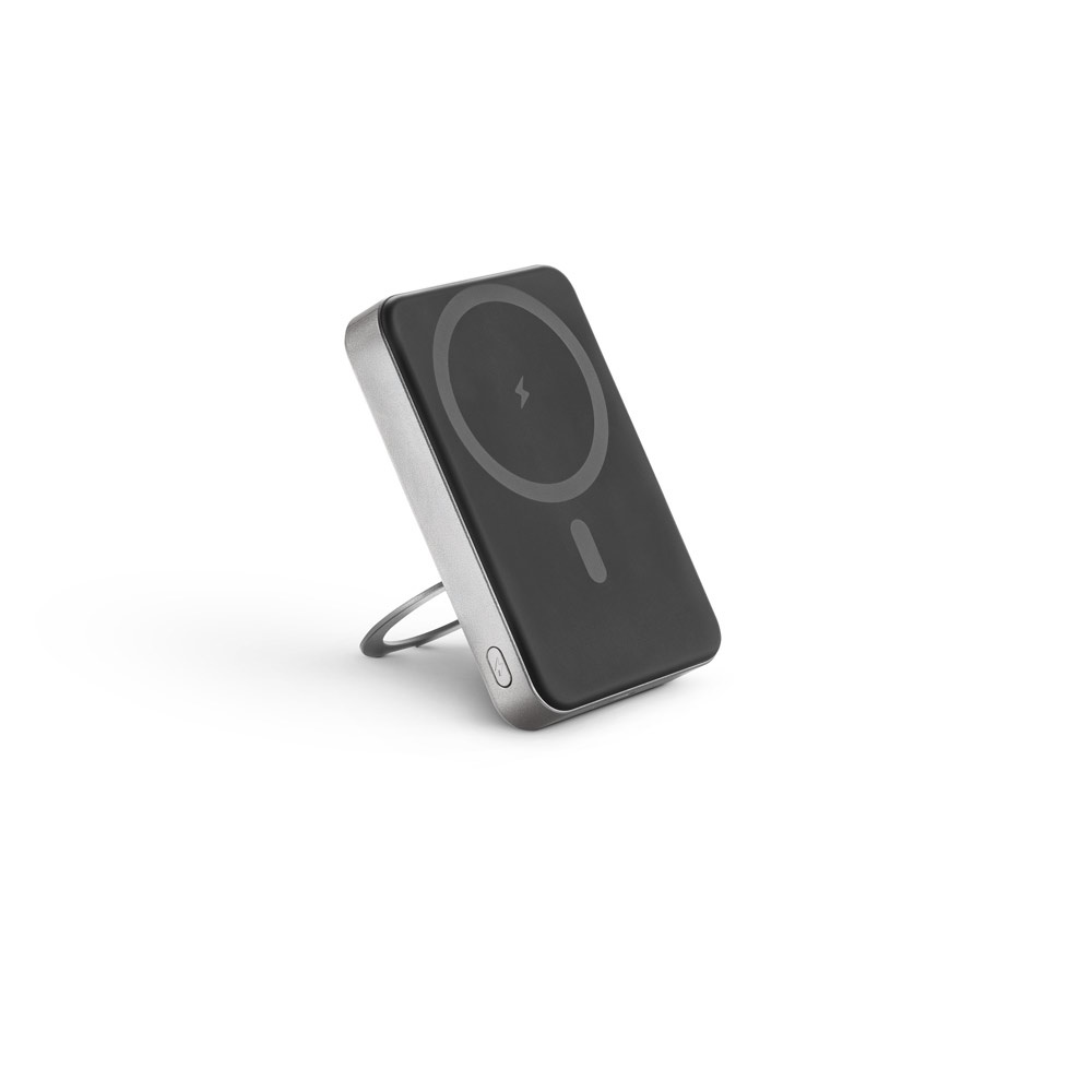 WARSHEL 10. 10'000 mAh magnetic power bank with 15W superfast wireless charger in recycled ABS (100% rABS) with stand