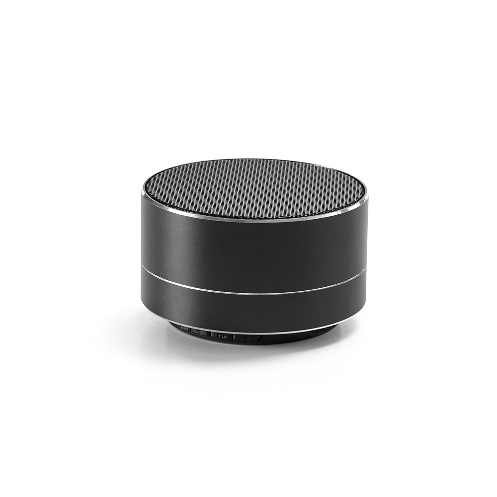 FLOREY. Portable 3W speaker with 4h battery life in recycled aluminium (100% rAL) and recycled ABS (100% rABS)