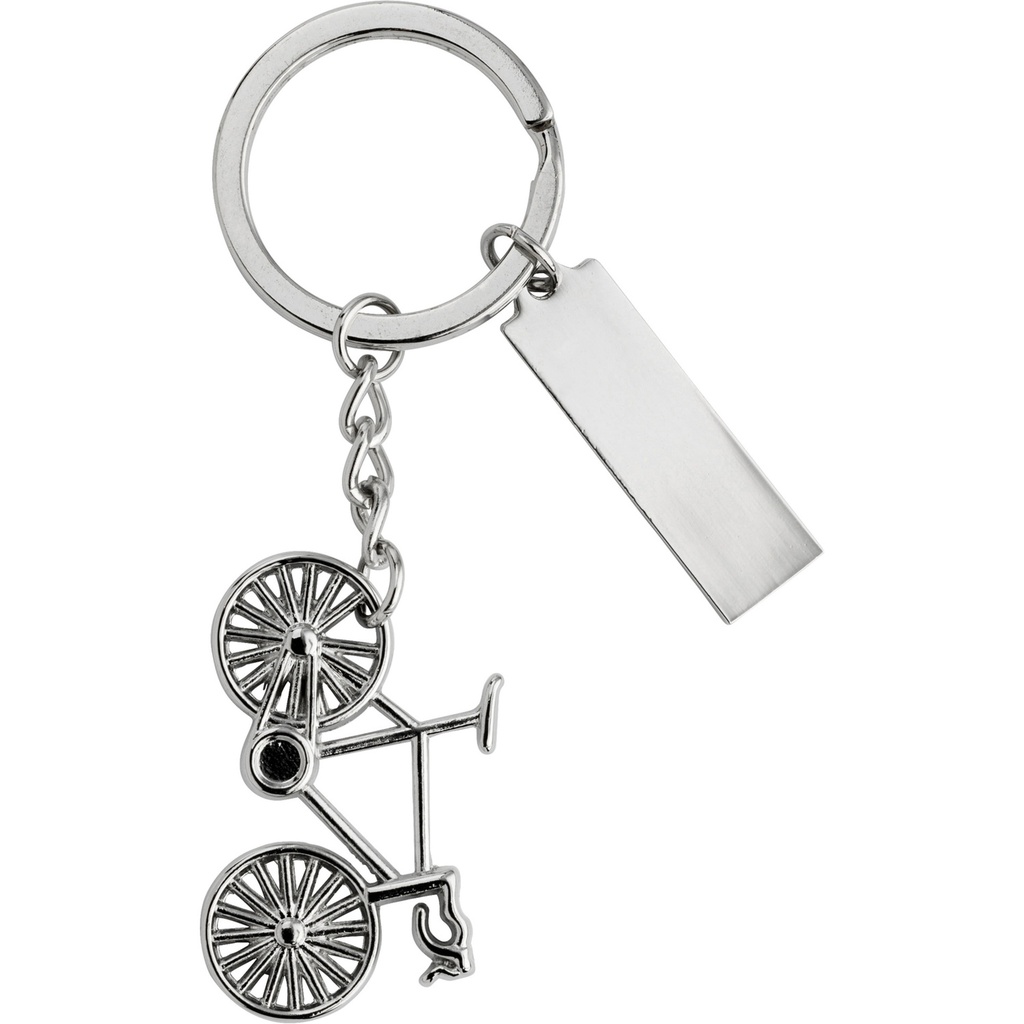 Bike nickel plated keyring