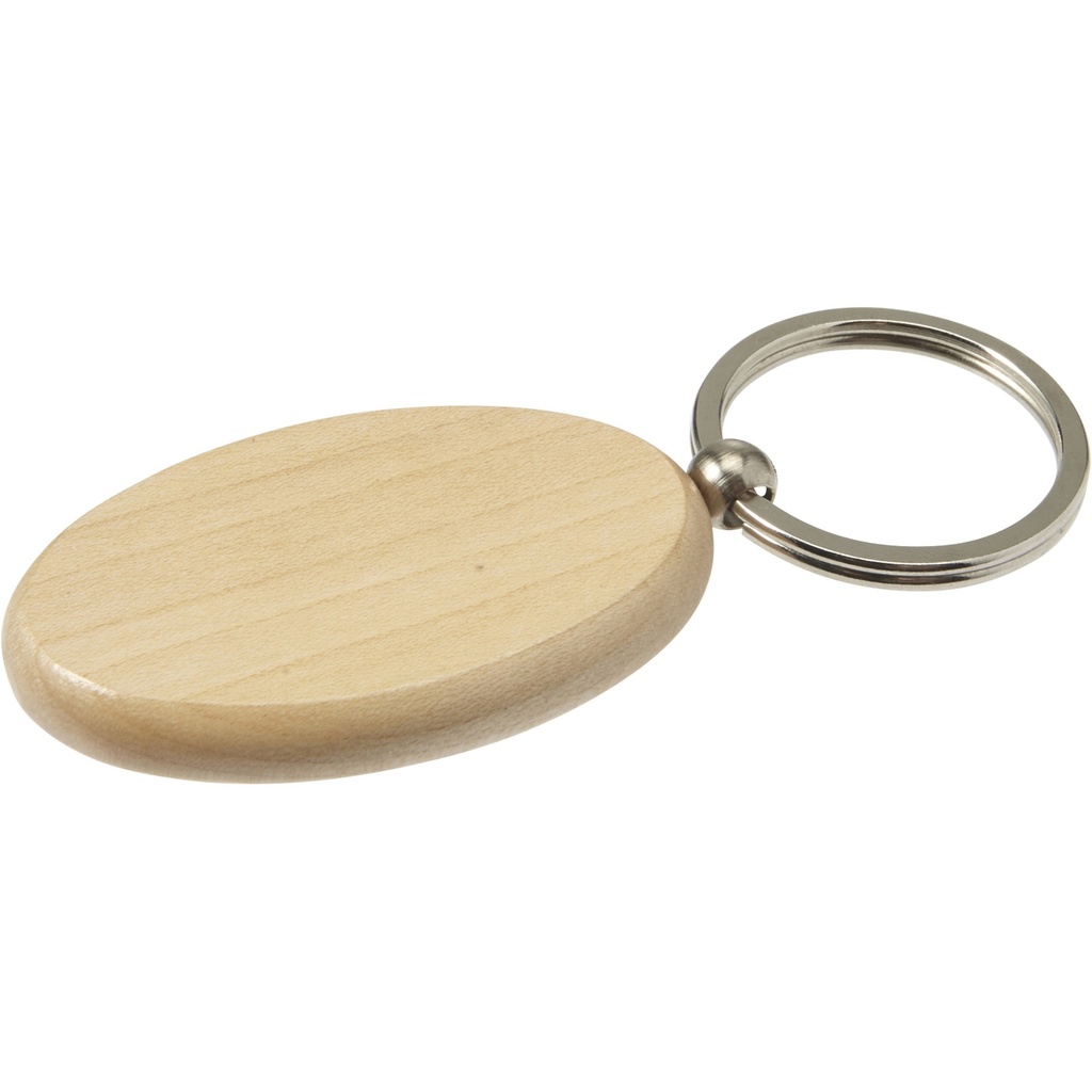 Oval wooden keyring