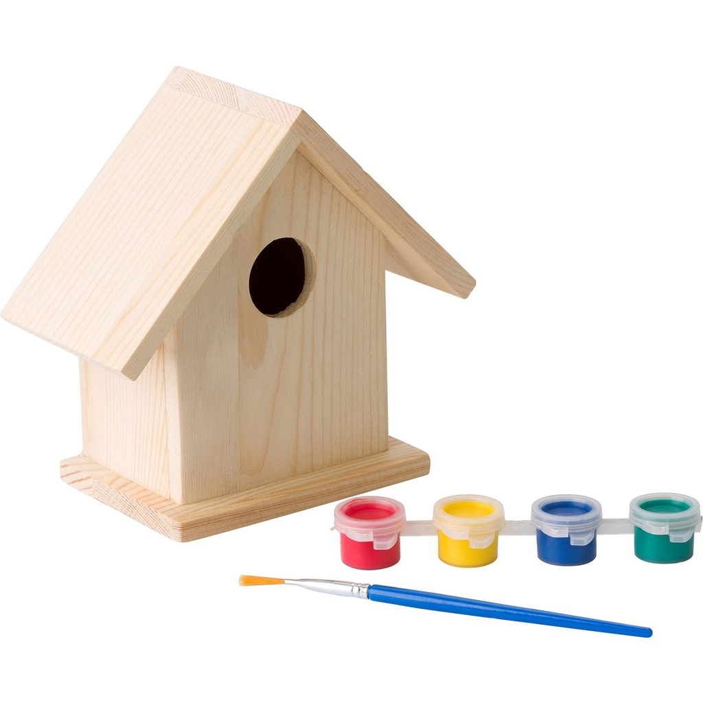 Bird house with painting set