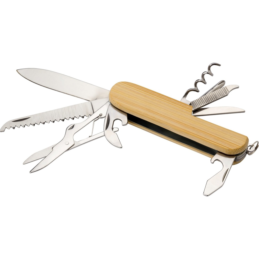 Bamboo pocket knife keyring