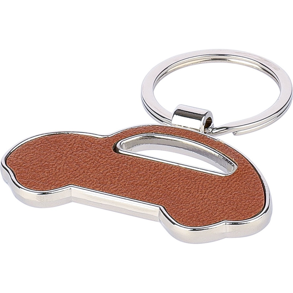 Recycled leather car keyring