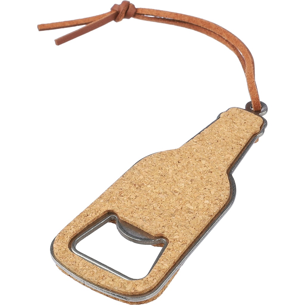 Cork bottle opener keyring