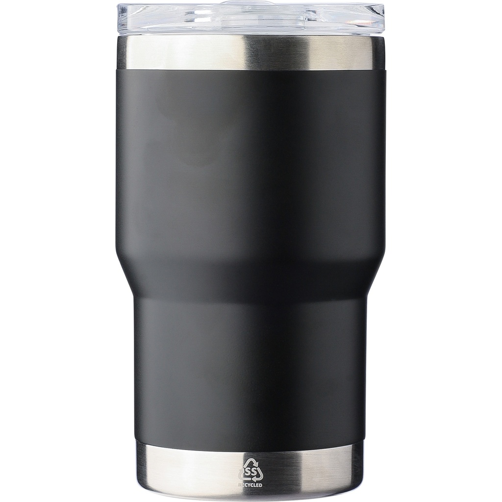 Recycled double walled travel mug with ceramic interior (350ml)