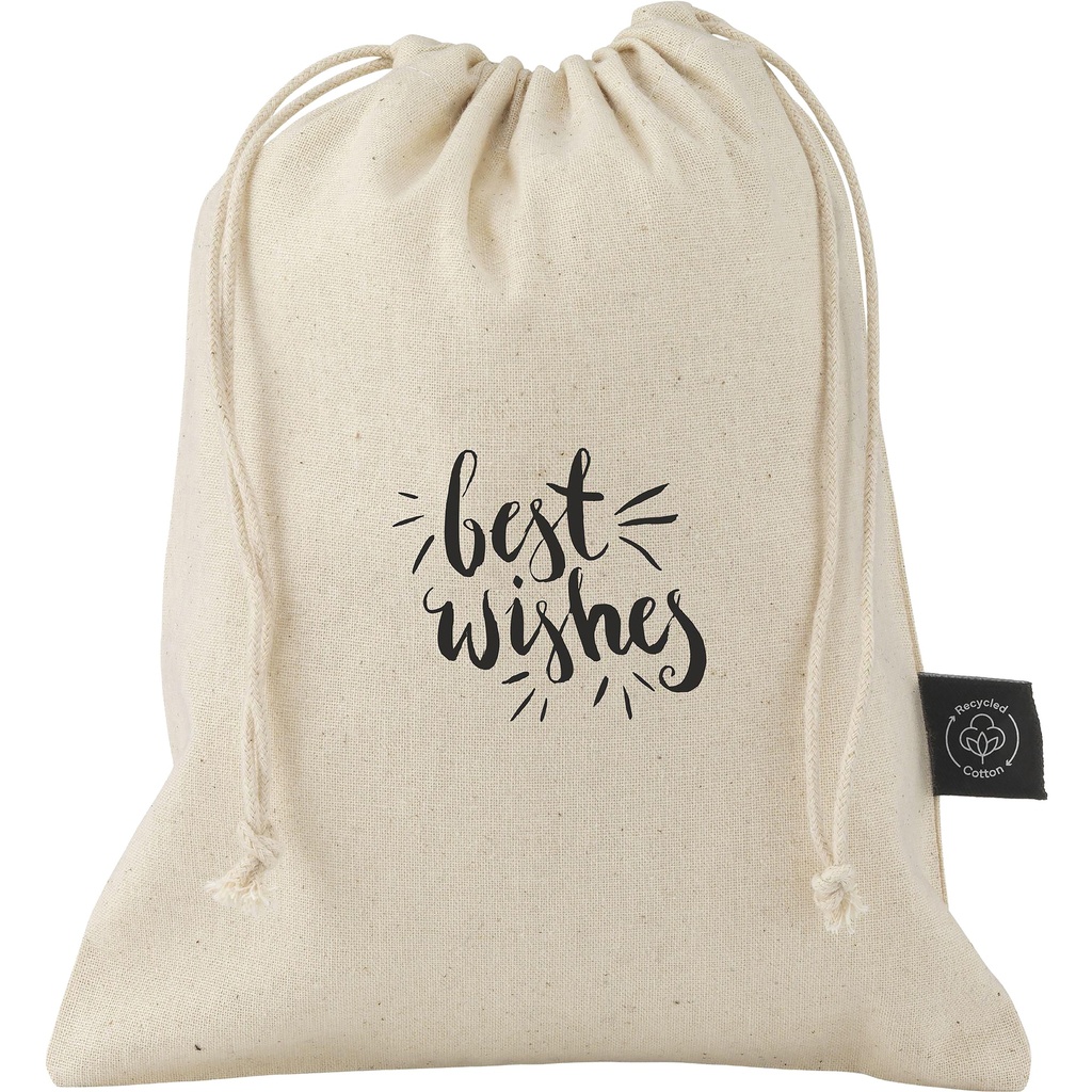 Recycled cotton gift pouch (150gsm/4.4oz)