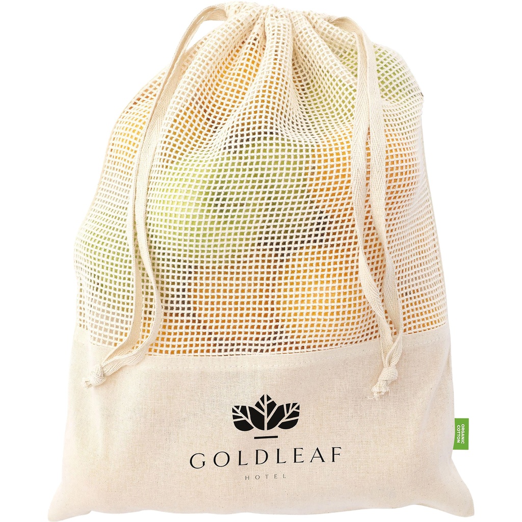 Organic cotton mesh fruit bag (120gsm/3.5oz)