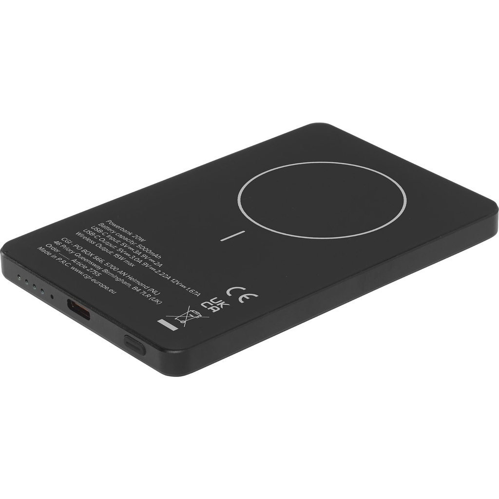 Wireless recycled aluminium power bank (5,000mAh)